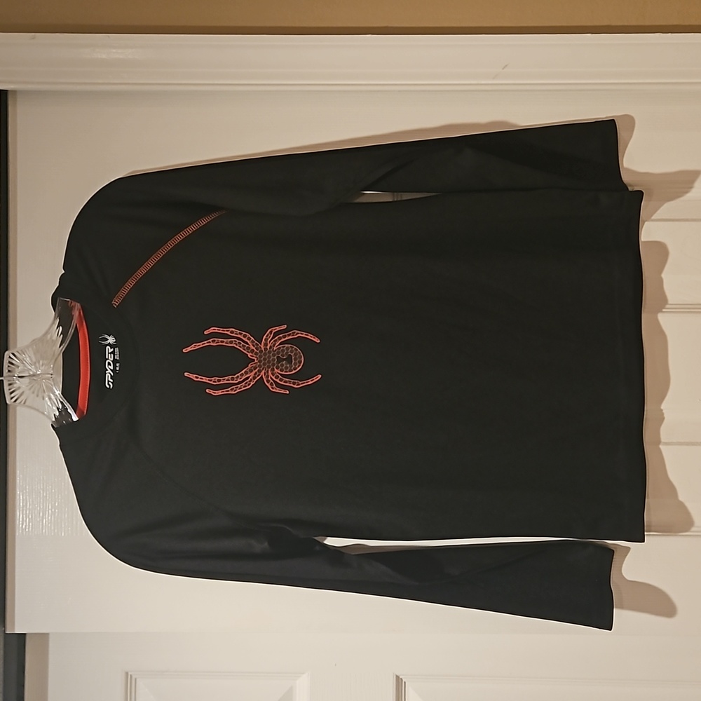 Spyder Boys Large long sleeve shirt, Black and Red
